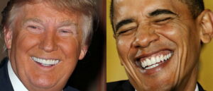 Donald Trump Zähne gegen Obama Zähne